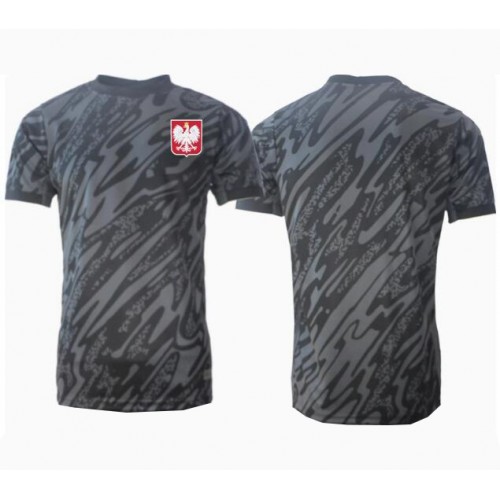 Stroje piłkarskie Polska Bramkarskie Koszulka Wyjazdowej ME 2024 Krótki Rękaw